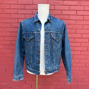 Vintage Levi's 70506-0316 Denim Trucker Jacket Blanket Lined Size 44 USA Made